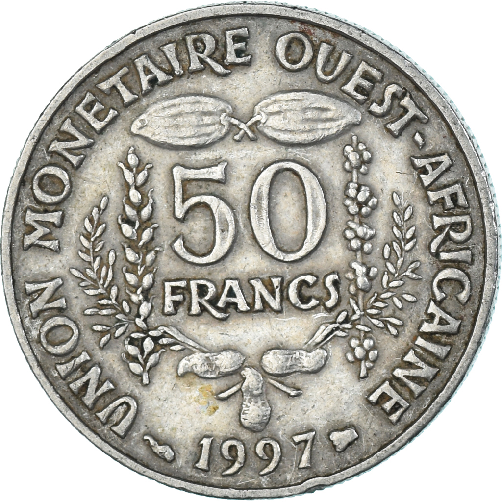 Coin, West African States, 50 Francs, 1997