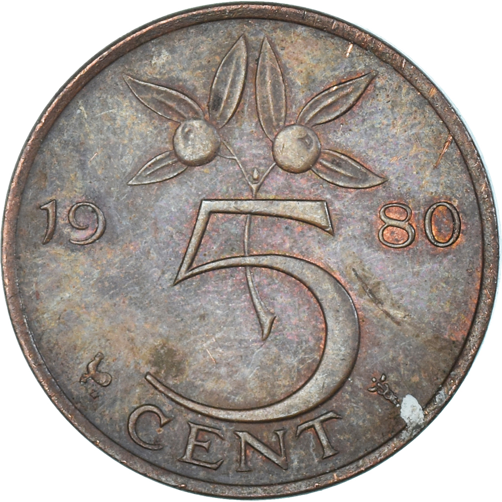 Coin, Netherlands, 5 Cents, 1980