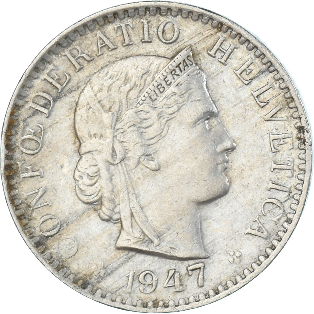 Coin, Switzerland, 20 Rappen, 1947