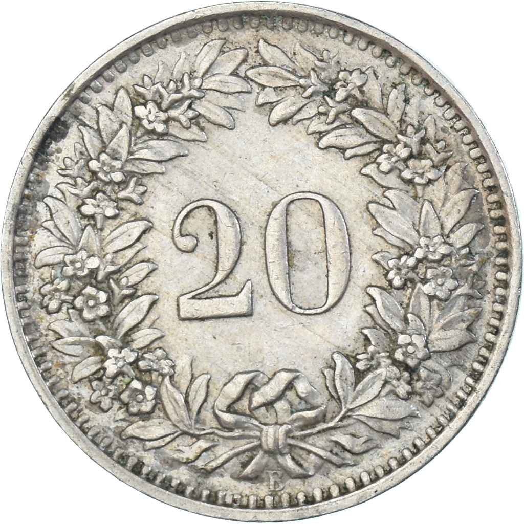 Coin, Switzerland, 20 Rappen, 1947