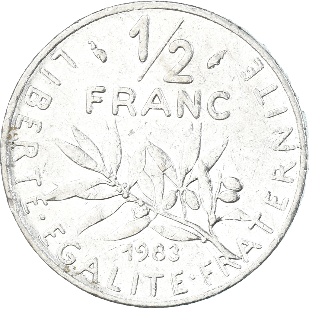 Coin, France, 1/2 Franc, 1983