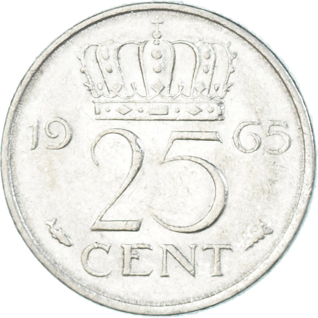 Coin, Netherlands, 25 Cents, 1965
