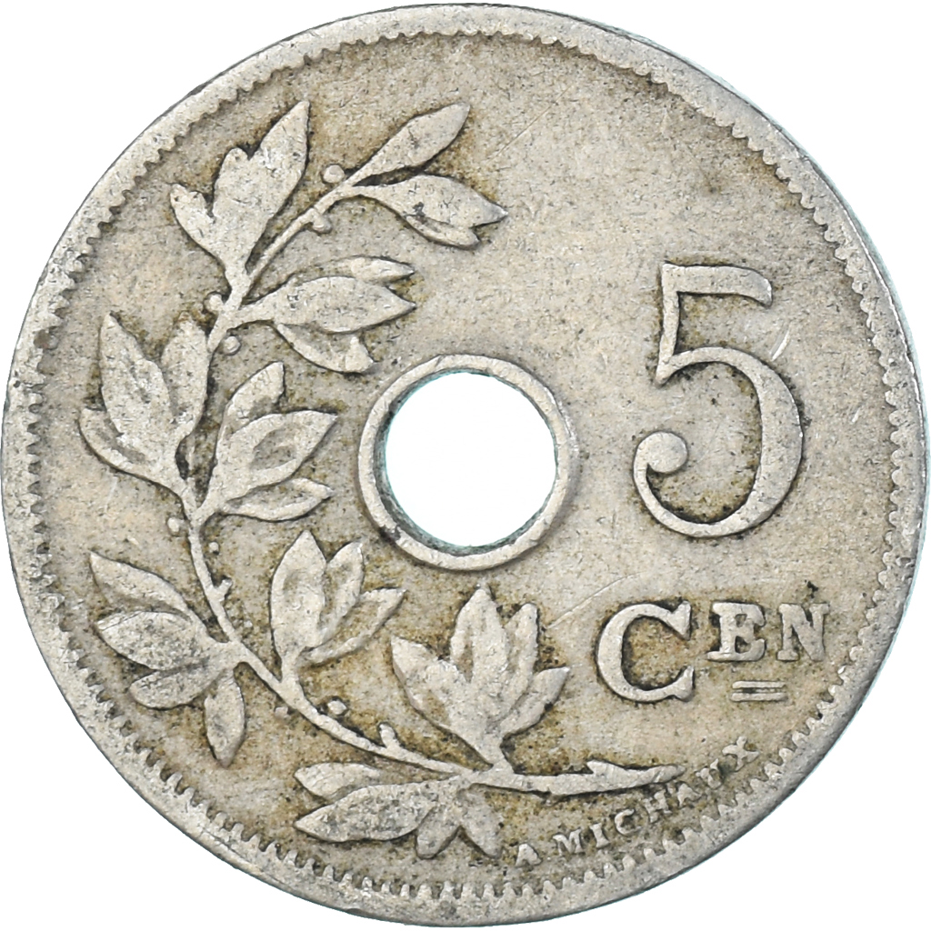 Coin, Belgium, 5 Centimes, 1906