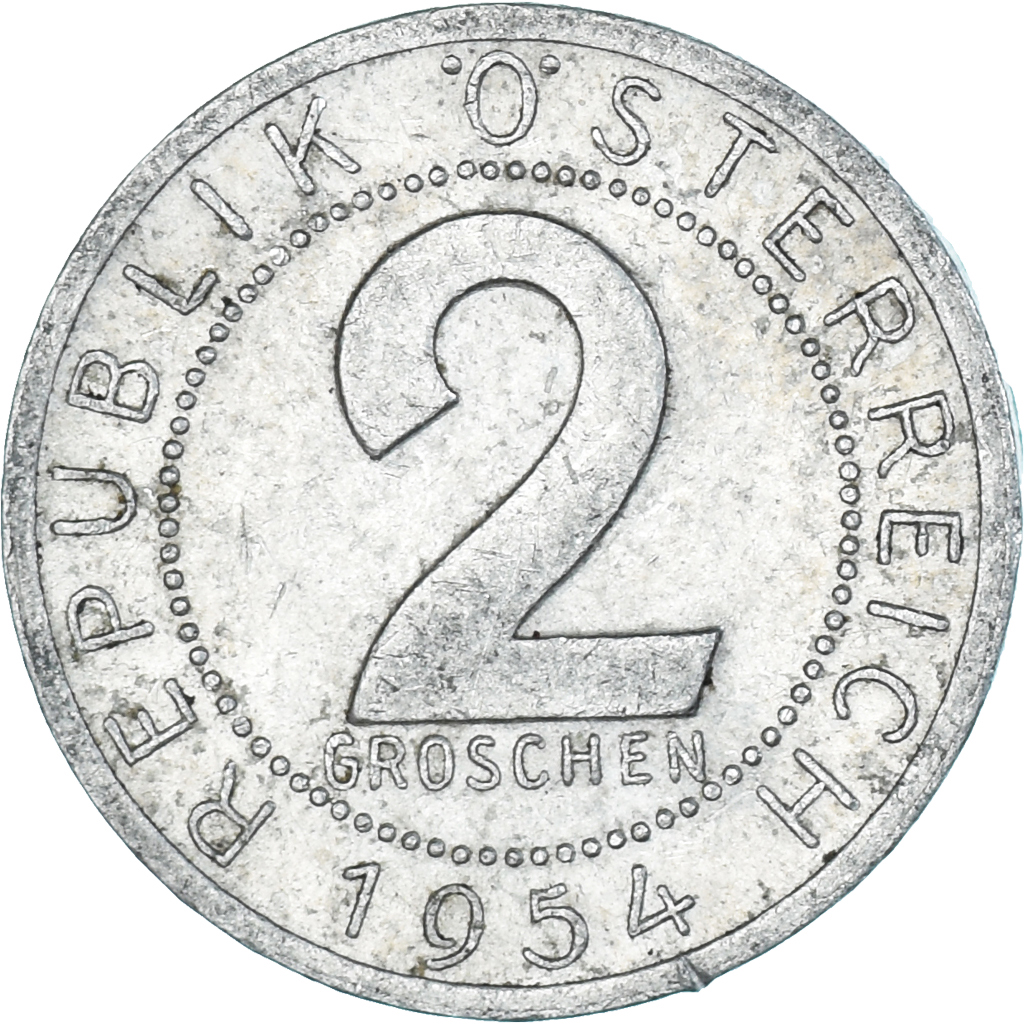 Coin, Austria, 2 Groschen, 1954
