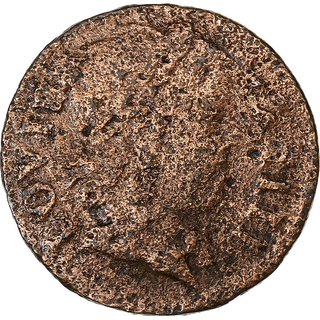 France, Louis XIV, Denier Tournois, 1649, Paris, Copper, 