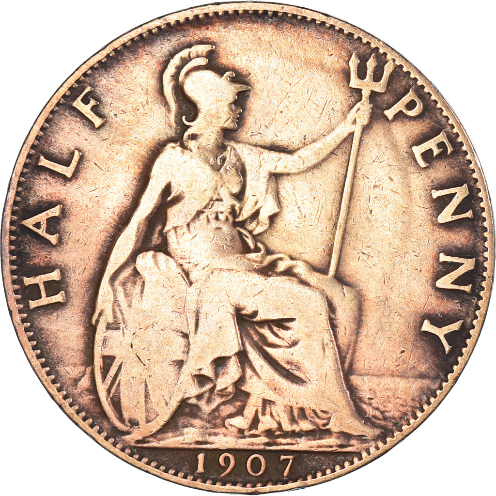 Coin, Great Britain, 1/2 Penny, 1907