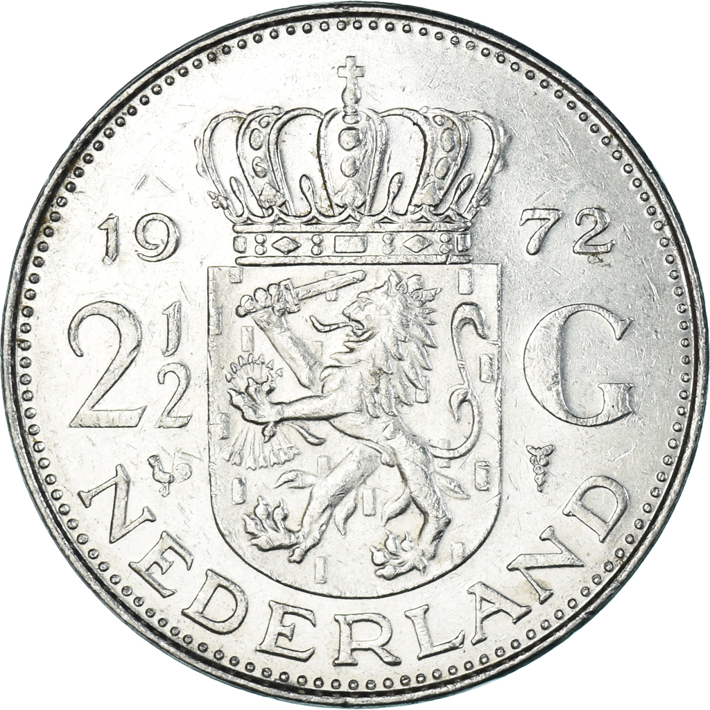 Coin, Netherlands, 2-1/2 Gulden, 1972
