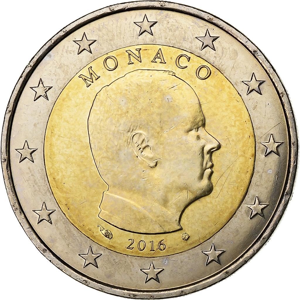 Monaco, Albert II, 2 Euro, 2016, MDP, Bi-Metallic, UNZ