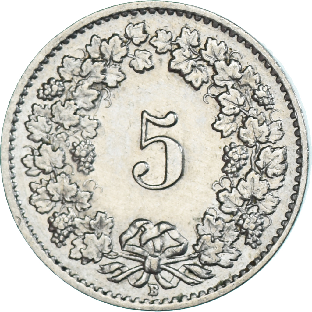 Coin, Switzerland, 5 Rappen, 1957
