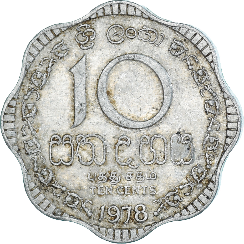 Coin, Sri Lanka, 10 Cents, 1978