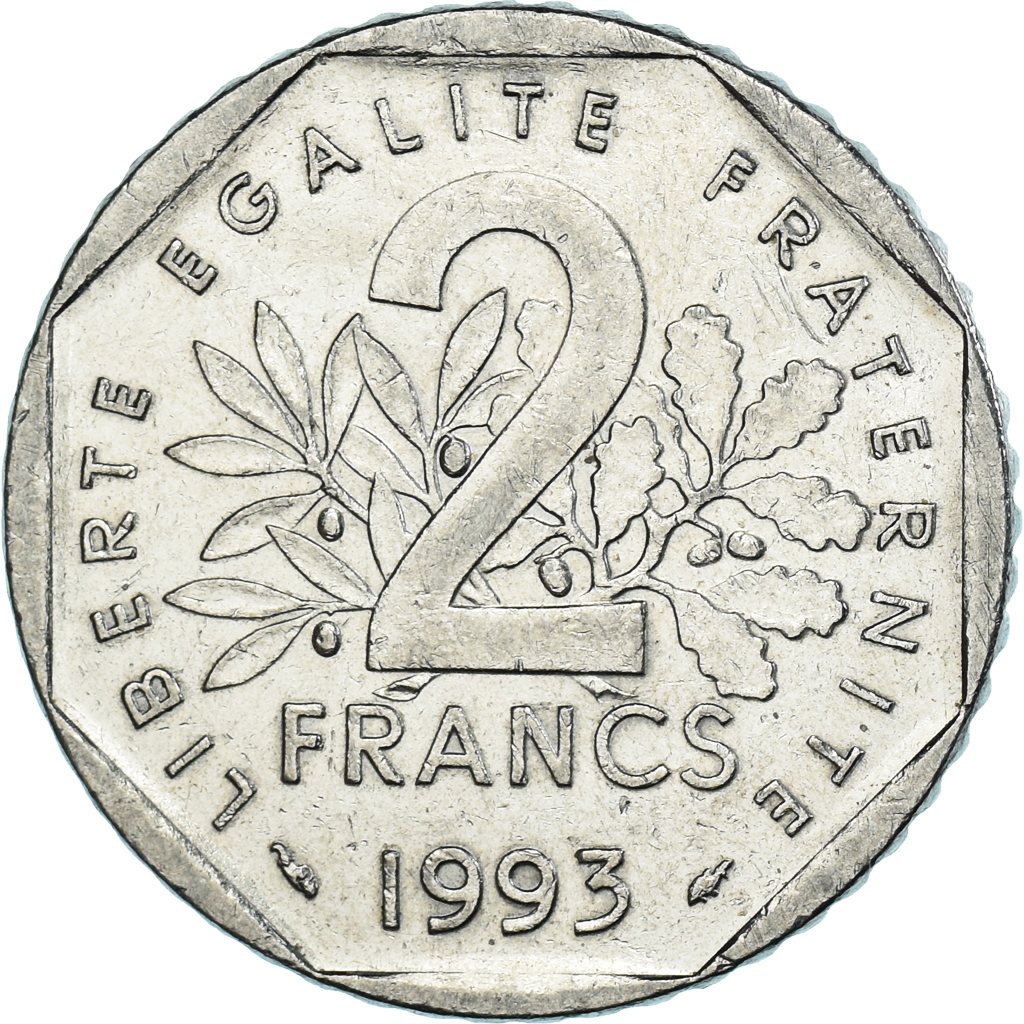 Coin, France, 2 Francs, 1993