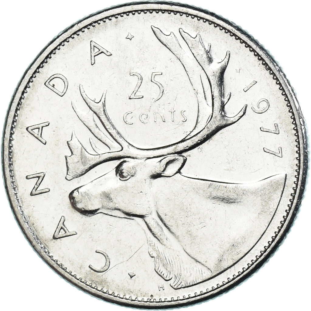Coin, Canada, 25 Cents, 1977