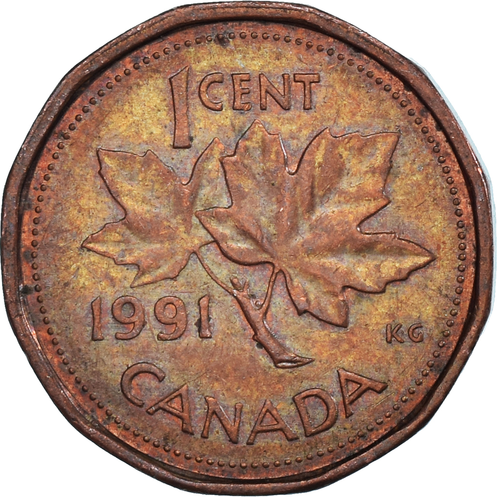 Coin, Canada, Cent, 1991
