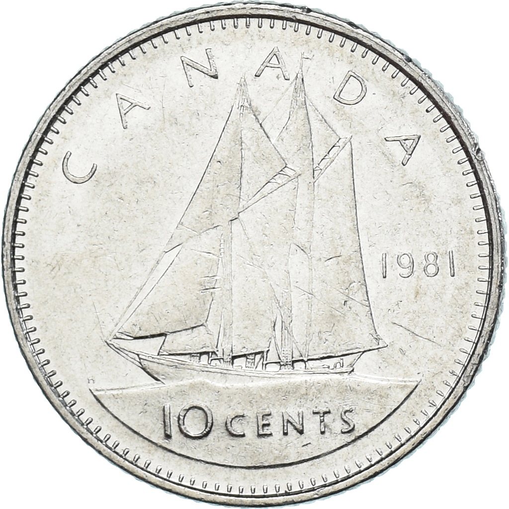 Coin, Canada, 10 Cents, 1981