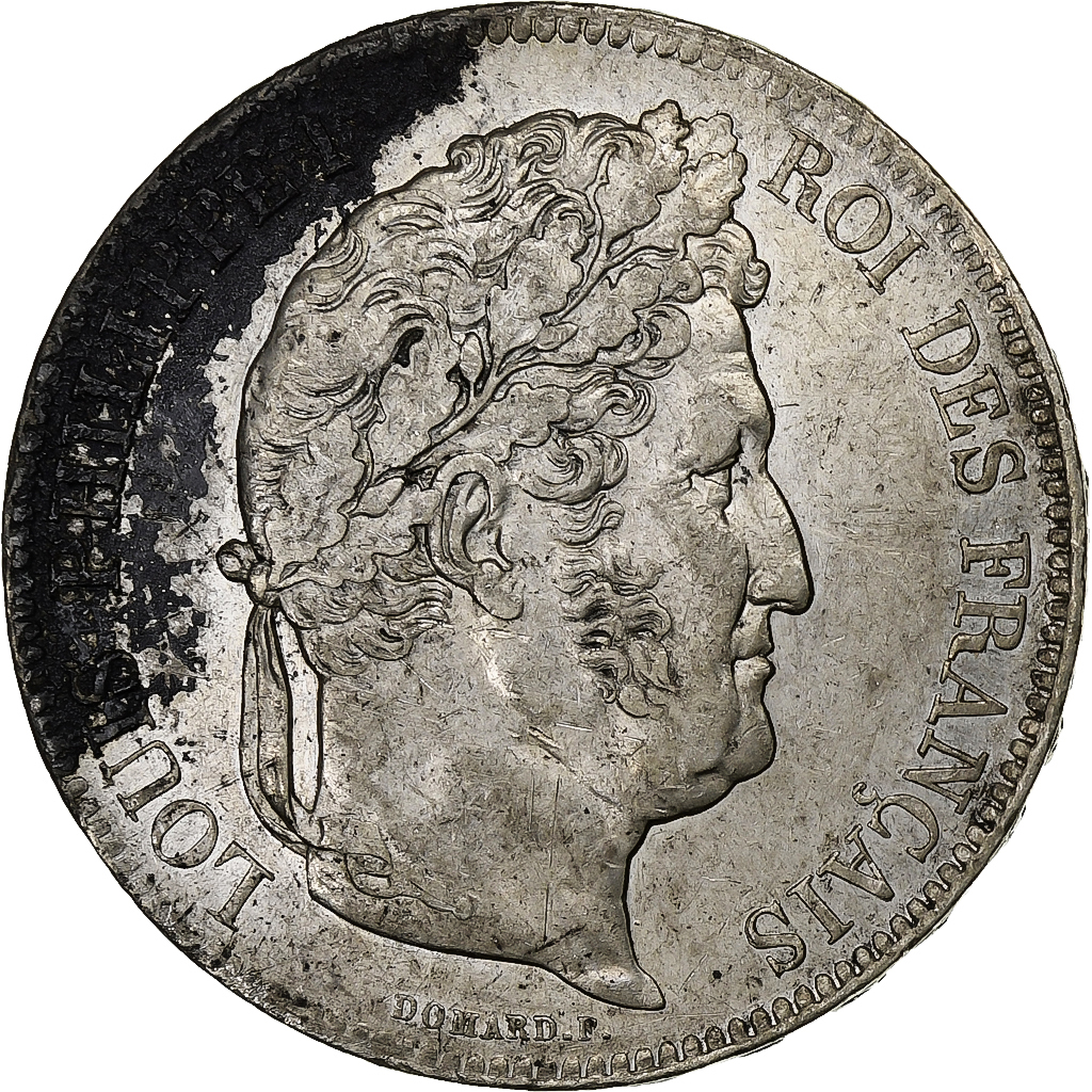 France, Louis-Philippe I, 5 Francs, 1832, Strasbourg, Silver, 