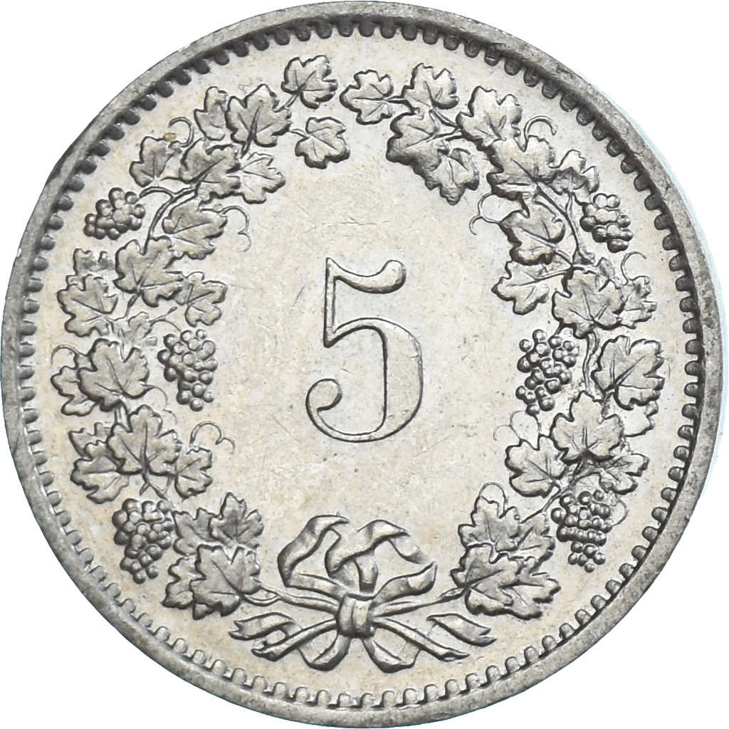 Münze, Schweiz, 5 Rappen, 1974