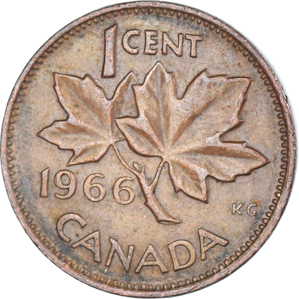Coin, Canada, Cent, 1966