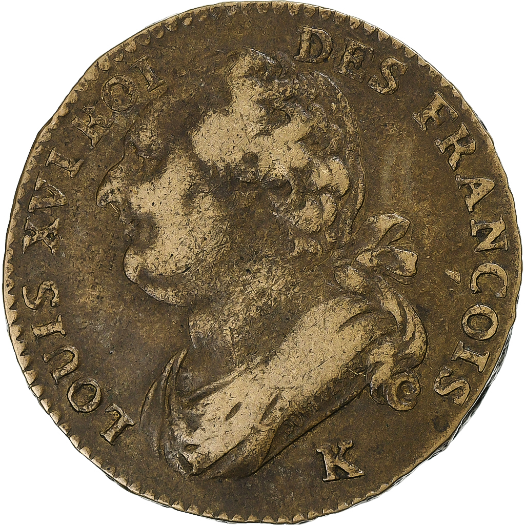 France, Louis XVI, 12 deniers François, 1792 / AN 4, Bordeaux, Bell metal