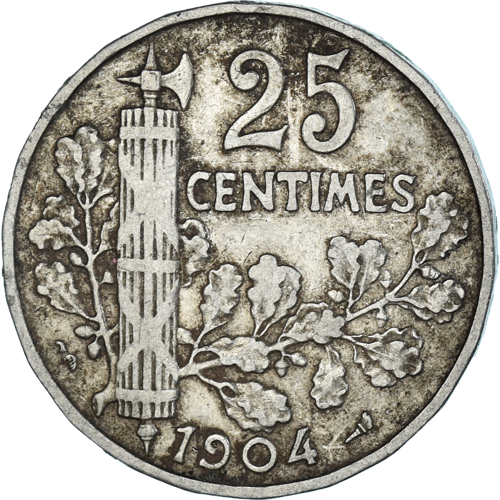 Coin, France, 25 Centimes, 1904
