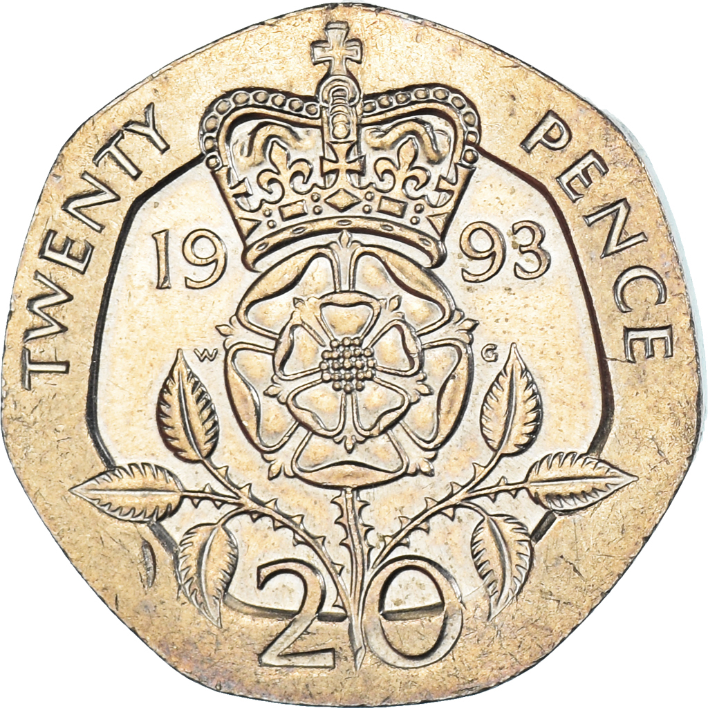 Coin, Great Britain, 20 Pence, 1993