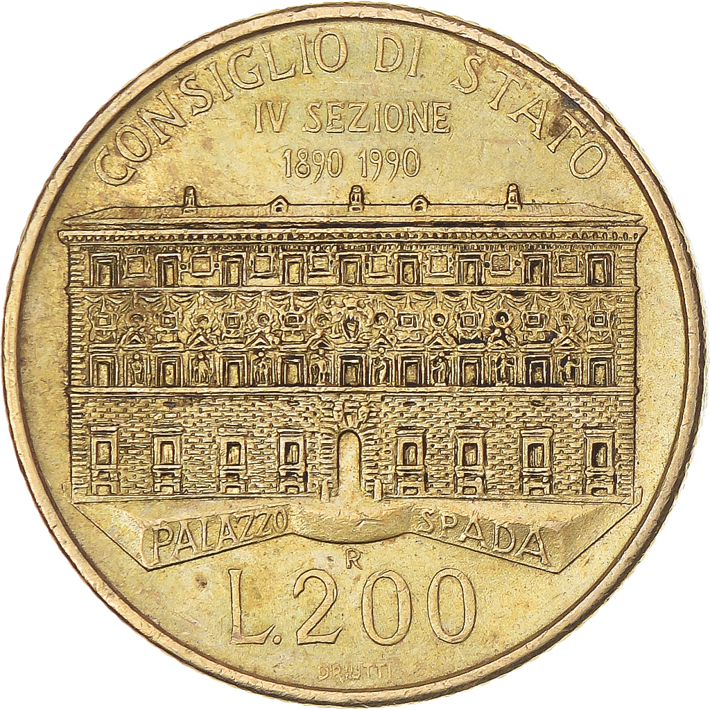 Coin, Italy, 200 Lire, 1990