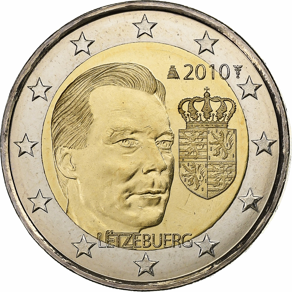 Luxemburg, 2 Euro, Henri I Duke Henri, 2010, Utrecht, Bi-Metallic, UNZ