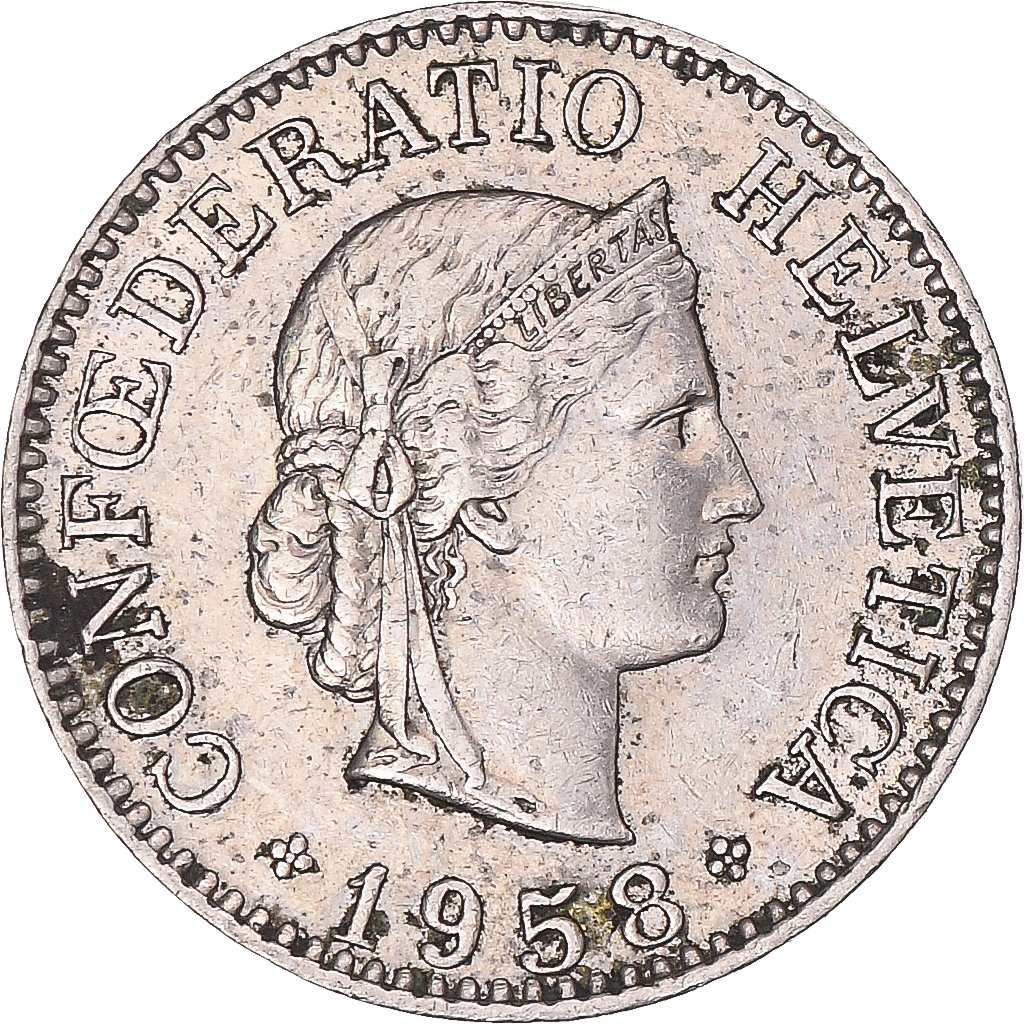 Coin, Switzerland, 10 Rappen, 1958