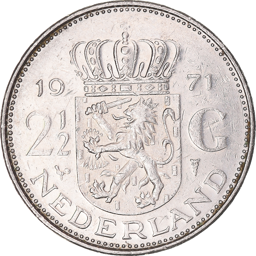 Coin, Netherlands, 2-1/2 Gulden, 1971