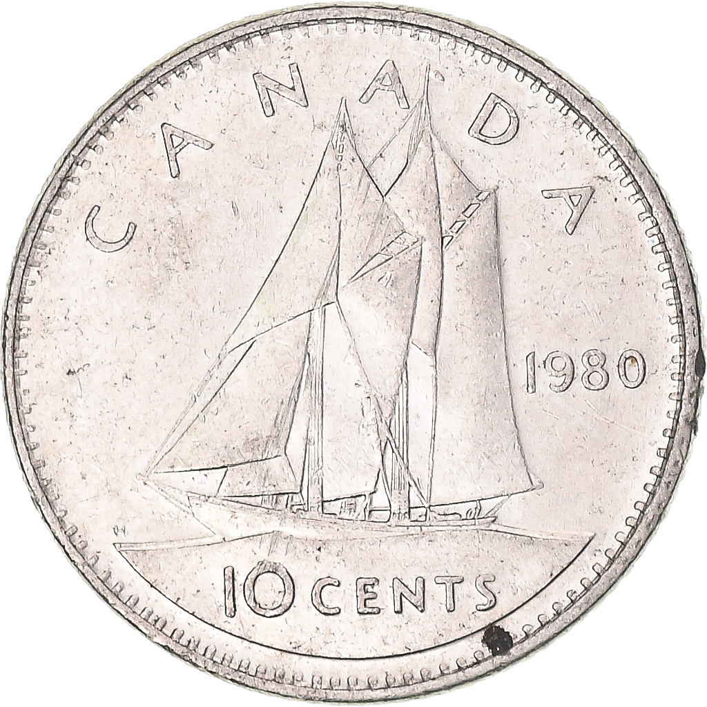 Coin, Canada, 10 Cents, 1980