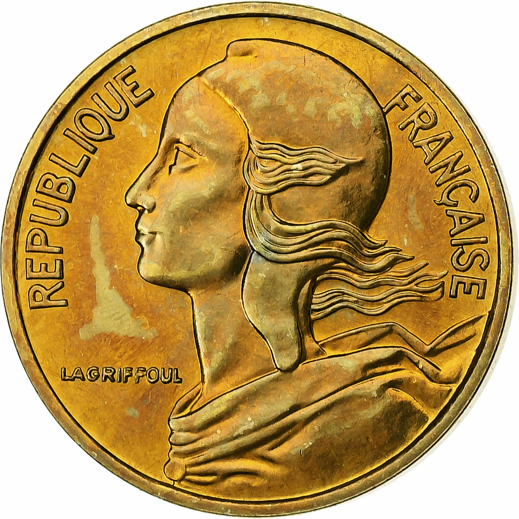 France, 5 Centimes, Marianne, 1980, MDP, série FDC, Bronze-Aluminium, 
