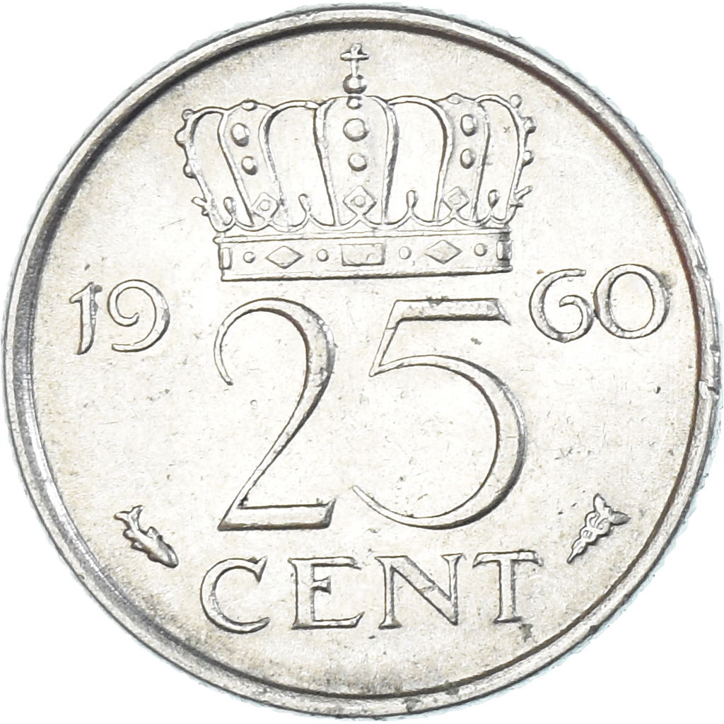 Coin, Netherlands, 25 Cents, 1960