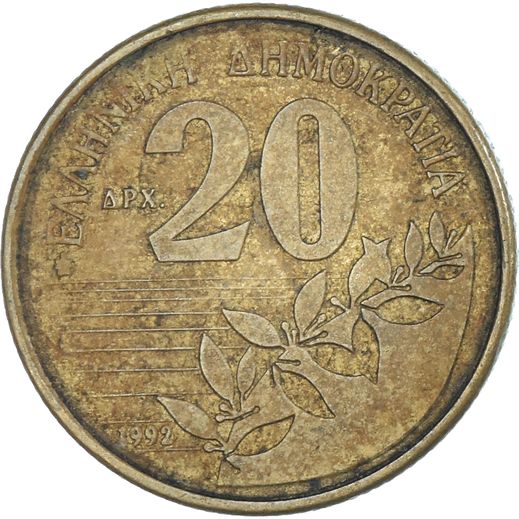 Coin, Greece, 20 Drachmes, 1992