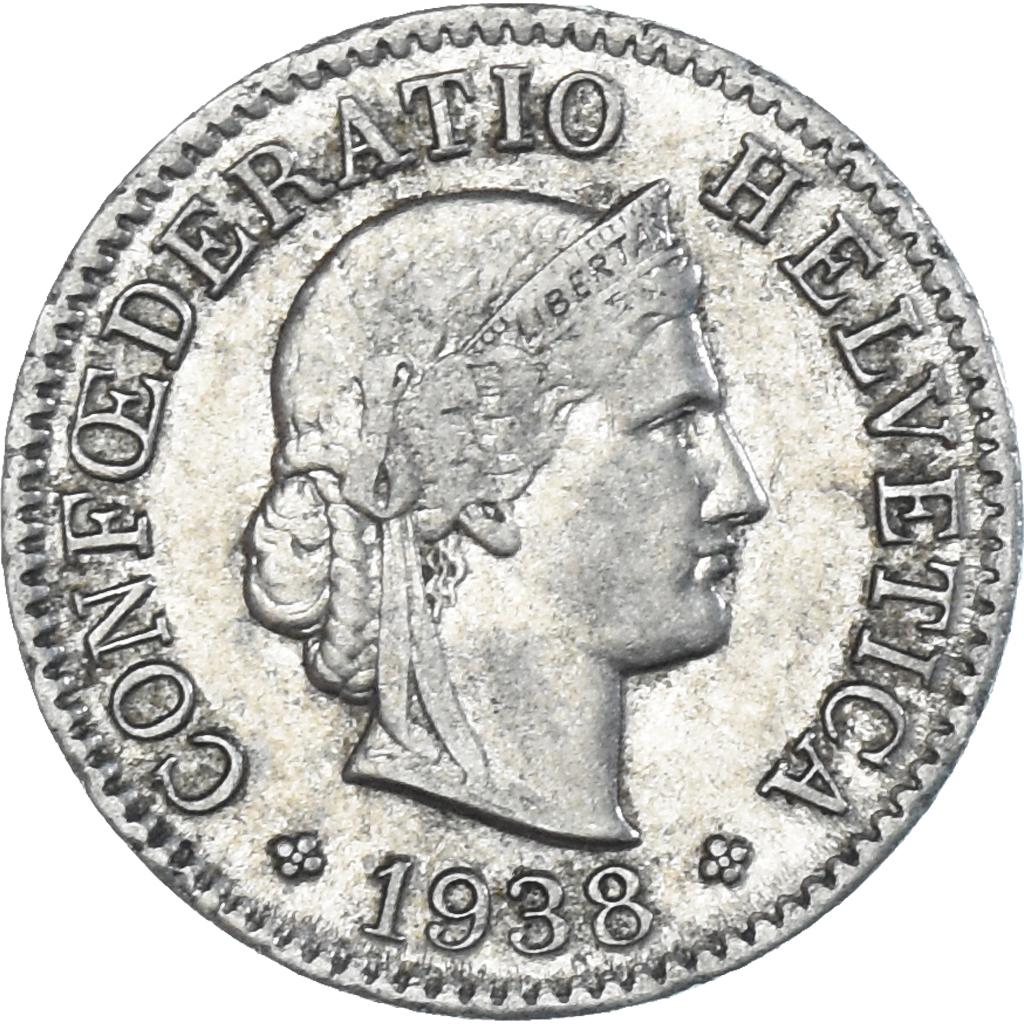 Coin, Switzerland, 5 Rappen, 1938
