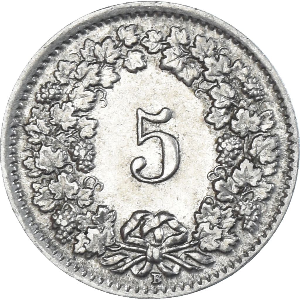 Coin, Switzerland, 5 Rappen, 1938