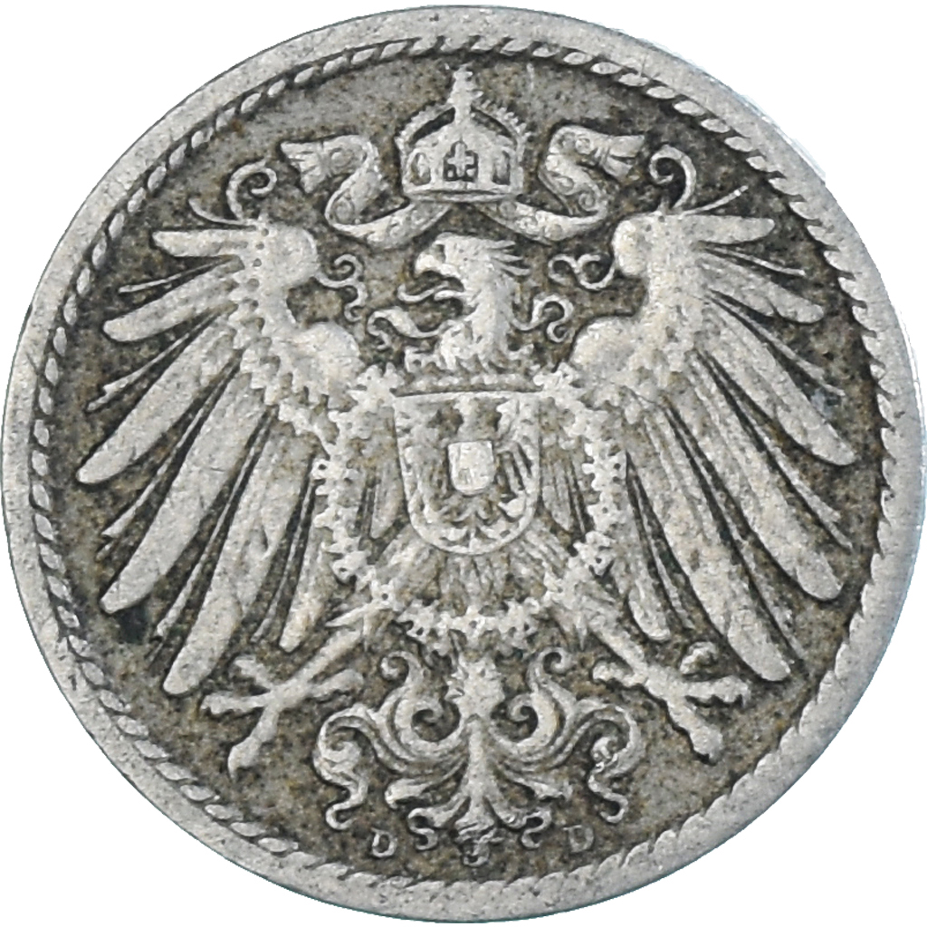 Coin, Germany, 5 Pfennig, 1898