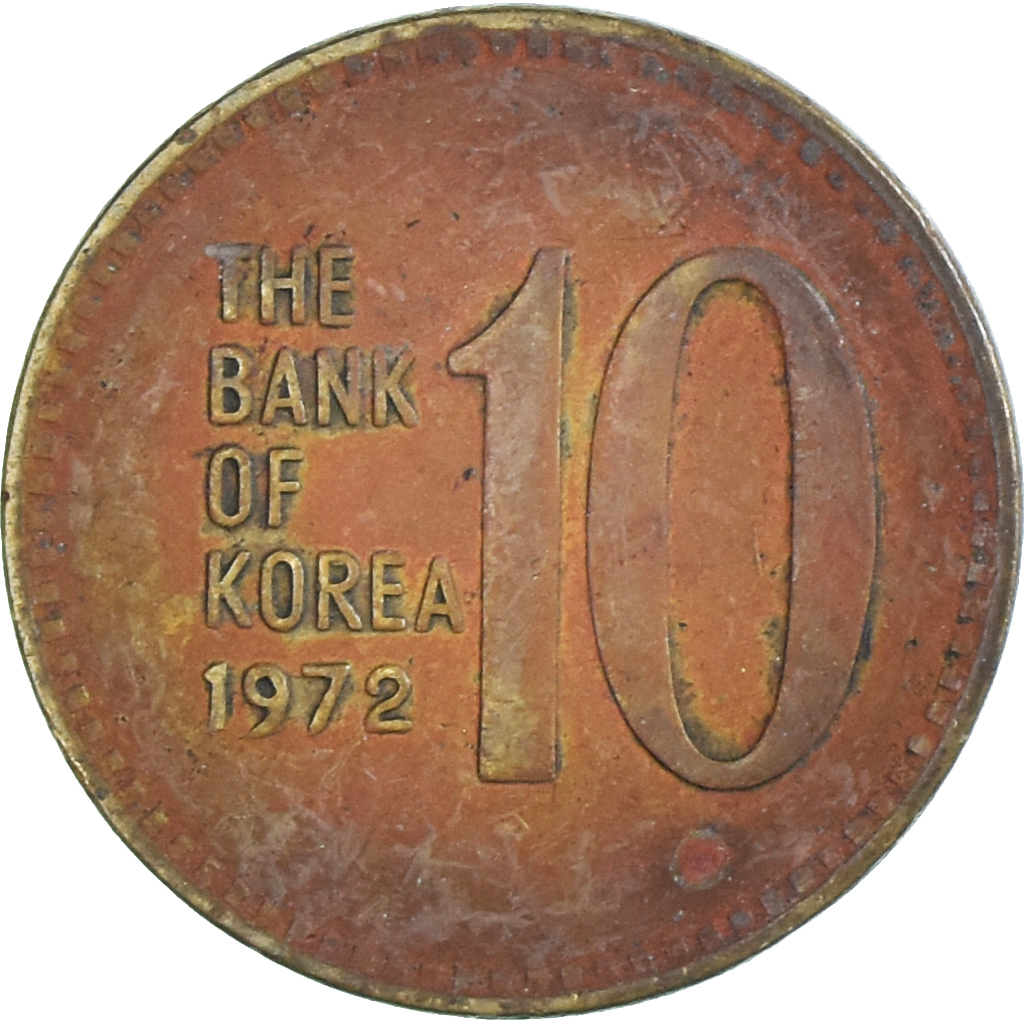 Coin, Korea, 10 Won, 1972