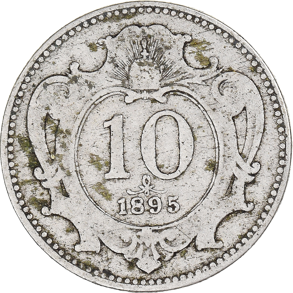 Coin, Austria, 10 Heller, 1895