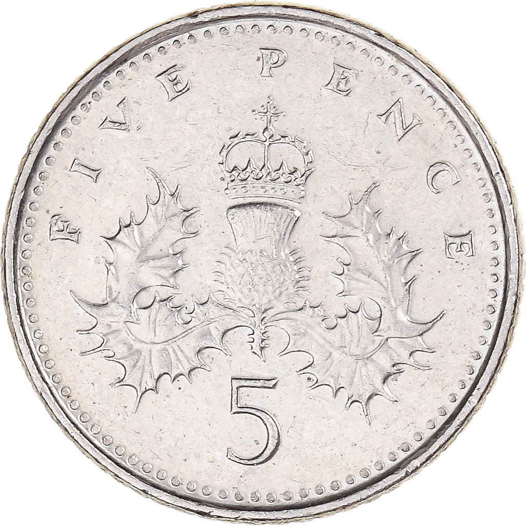 Coin, Great Britain, 5 Pence, 1999