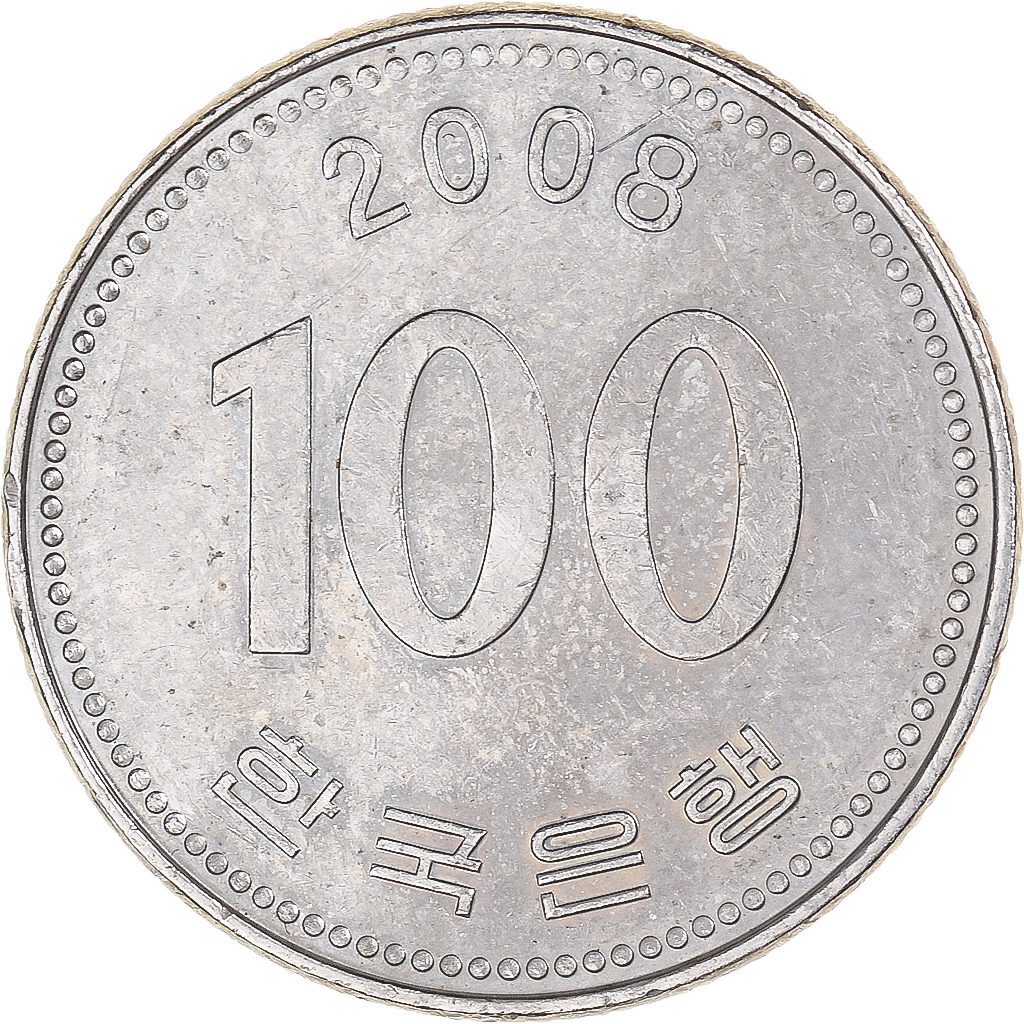 韓国ウォン　100ウォン　約4830g 約890枚　89000ウォン 韓国ウォン 100ウォン 約4830g 約890枚 89000ウォン