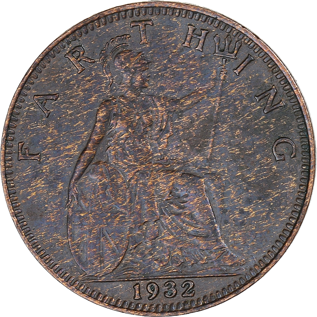 Moneda, Gran Bretaña, Farthing, 1932