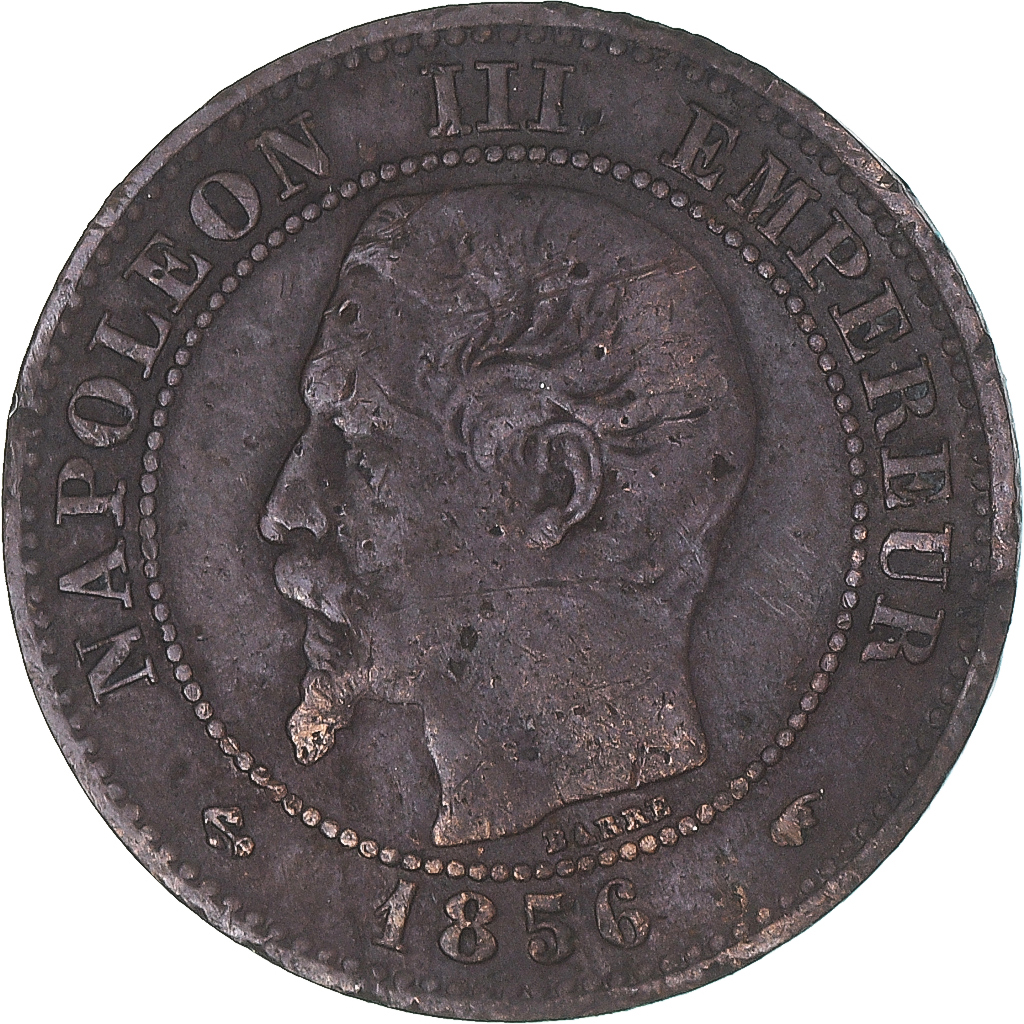 Coin, France, 2 Centimes, 1856