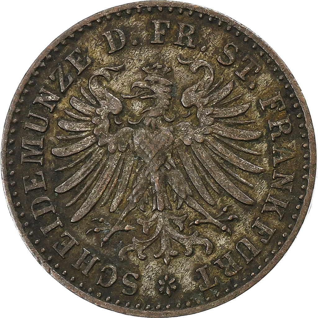 Free imperial city of Frankfurt, Kreuzer, 1863, Billon, 