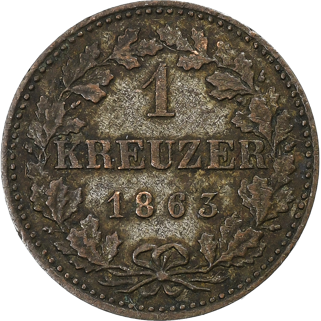 Free imperial city of Frankfurt, Kreuzer, 1863, Billon, 