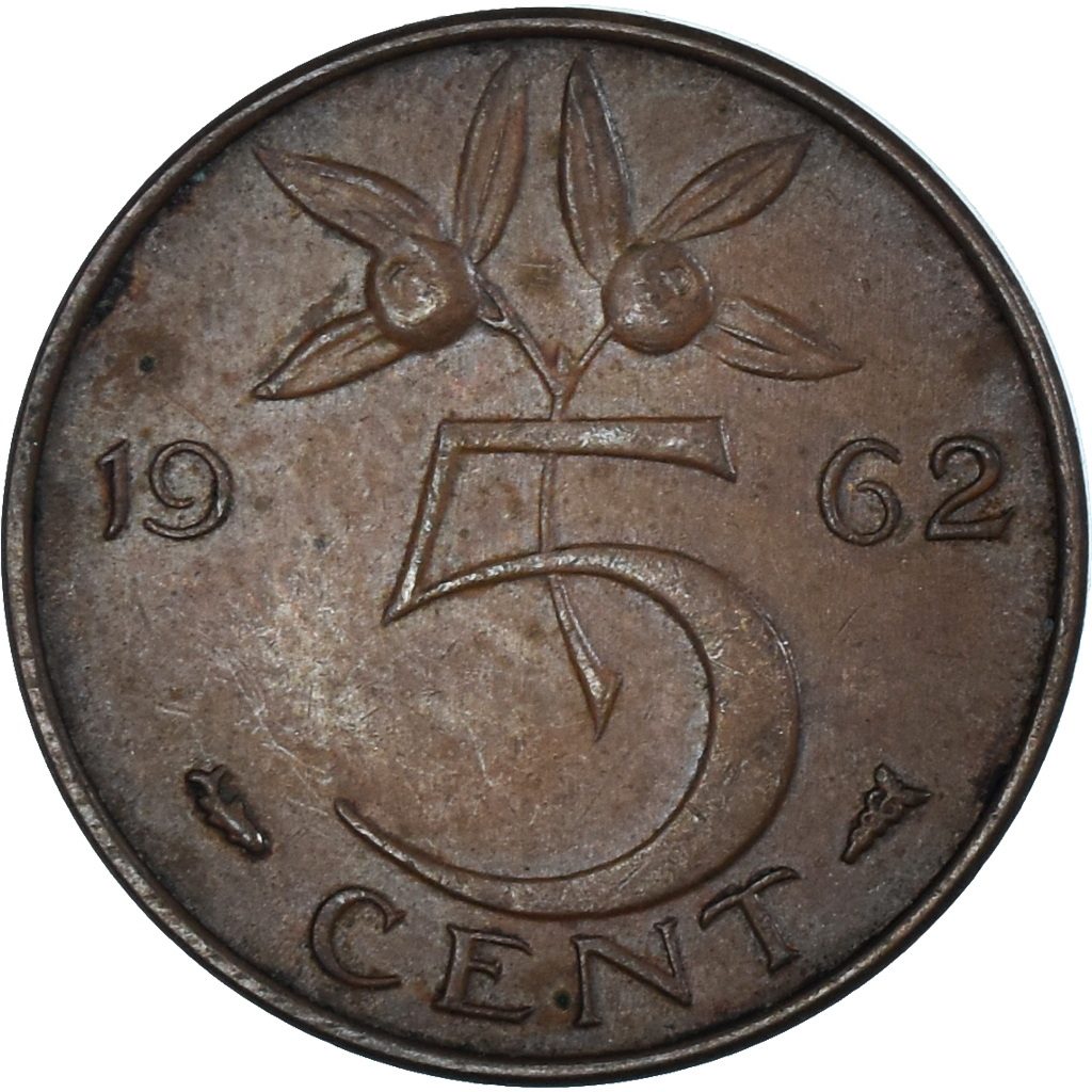 Coin, Netherlands, 5 Cents, 1962