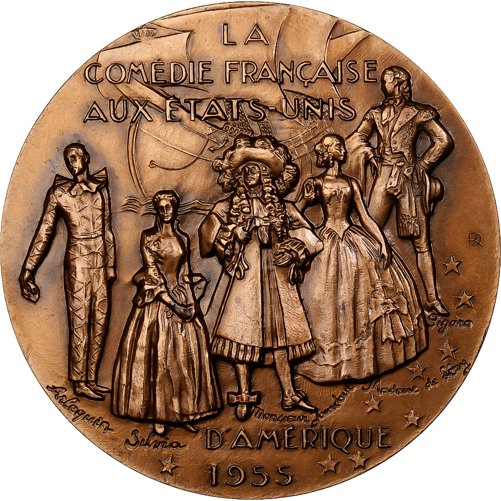 Frankrijk, Medaille, Molière, Comédie française aux États-Unis, 1955, MDP