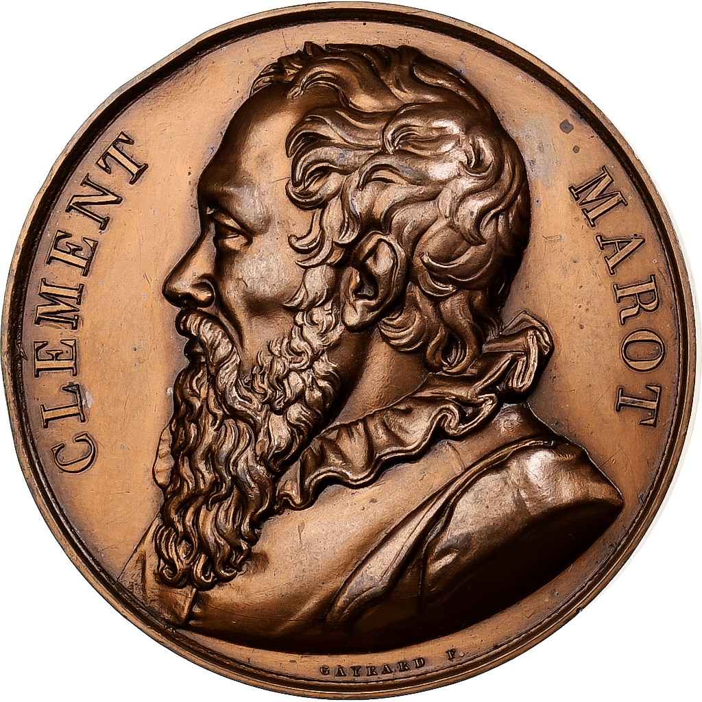 France, Medal, Clément Marot, Galerie métallique, 1818, Bronze, 