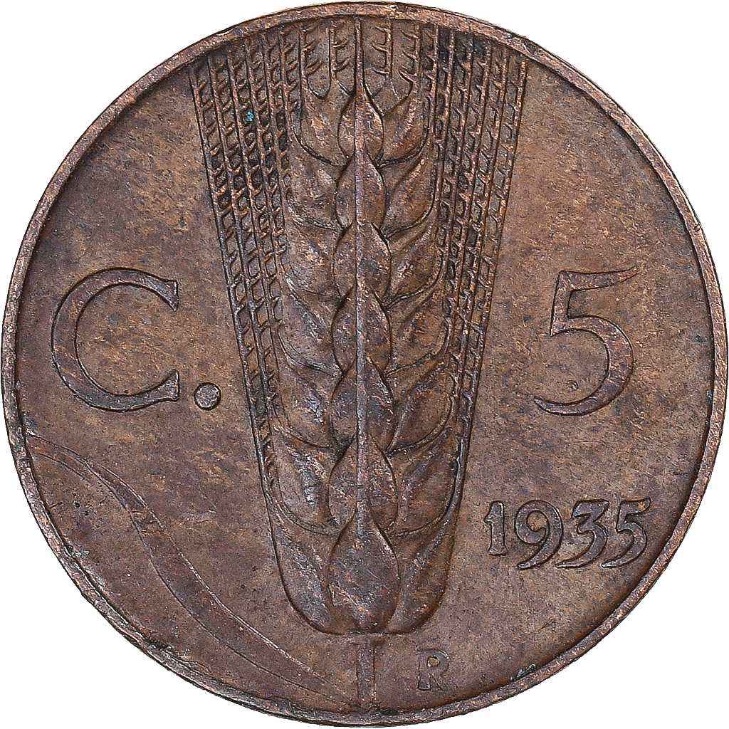 Coin, Italy, 5 Centesimi, 1935