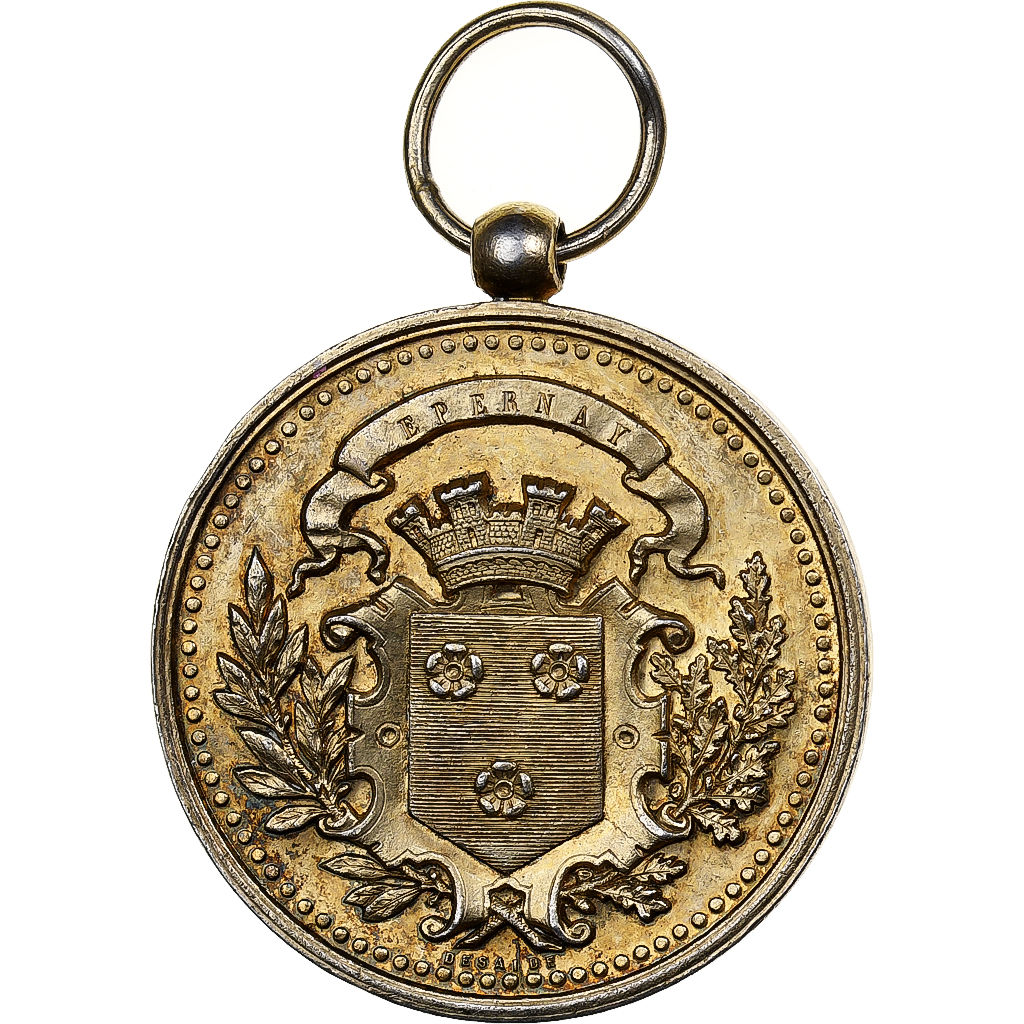 France, Medal, Société d'Horticulture de la Ville d'Epernay, 1879, Silver