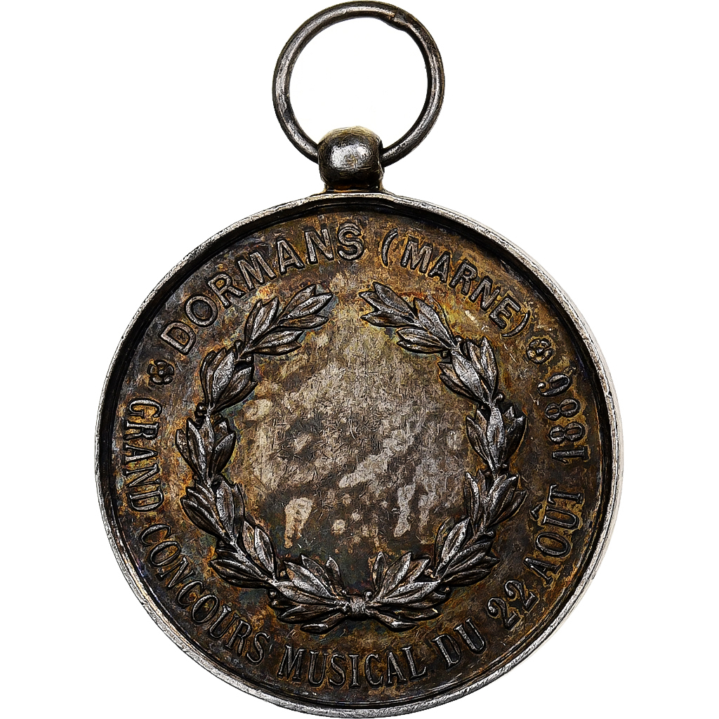France, Medal, Grand concours musical - Dormans, 1886, Silver, 