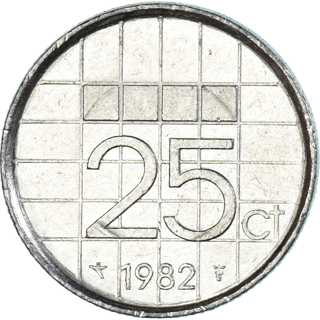 Coin, Netherlands, 25 Cents, 1982